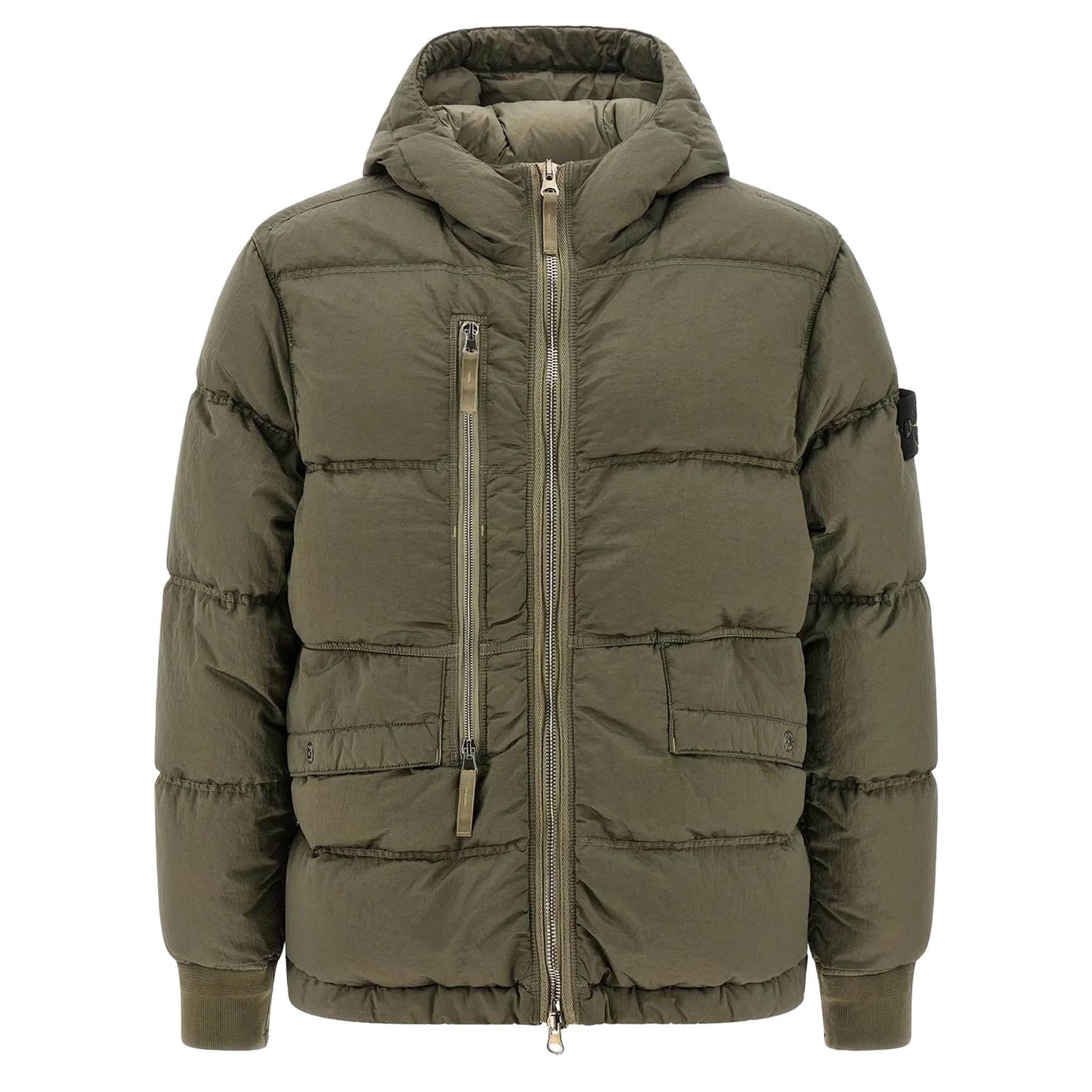 Stone Island Nylon Metal Down Jacket In Khaki