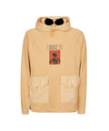 Cp Company Seed 1 Ortica Fleece Goggle Hoodie In Flame Orange