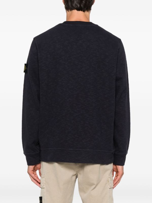 Stone Island Vanise Brushed Cotton Sweatshirt In Ink Blue