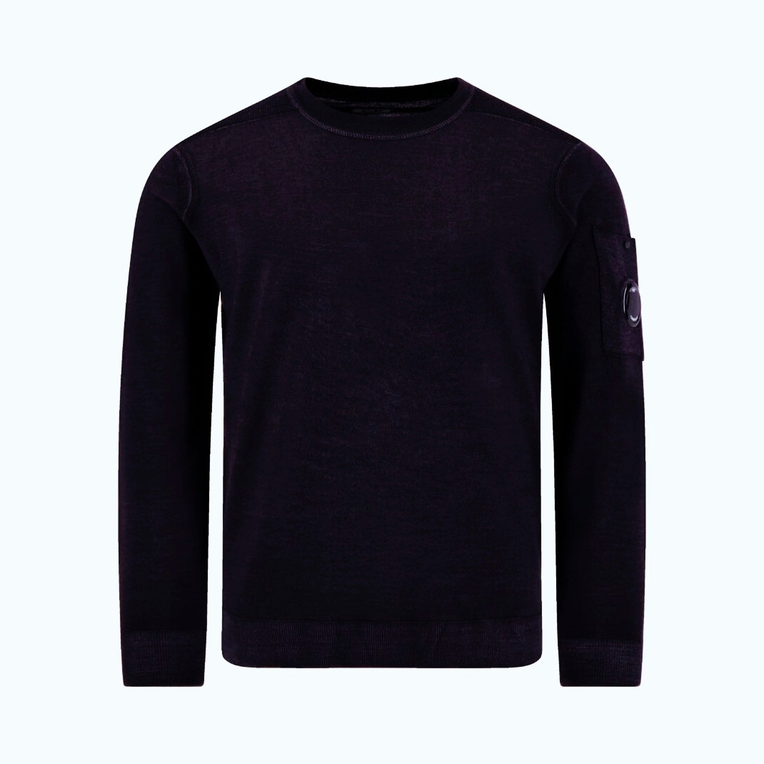 Cp Company Extrafine Merino Wool Lens Sweatshirt In Black