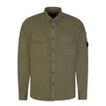 Cp Company 140A Button Up Lens Shirt In Ivy Green