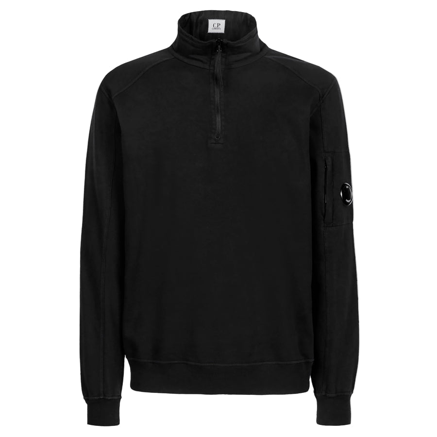 Cp Company 16cm Light Fleece Lens Quarter Zip in Black