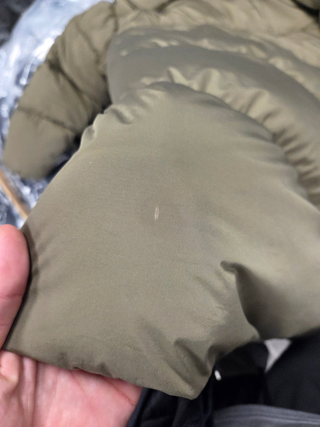 Cp Company 202A Lens Button Nycra-R Long Down Jacket ( 2 small defects see pics ) In Walnut Brown