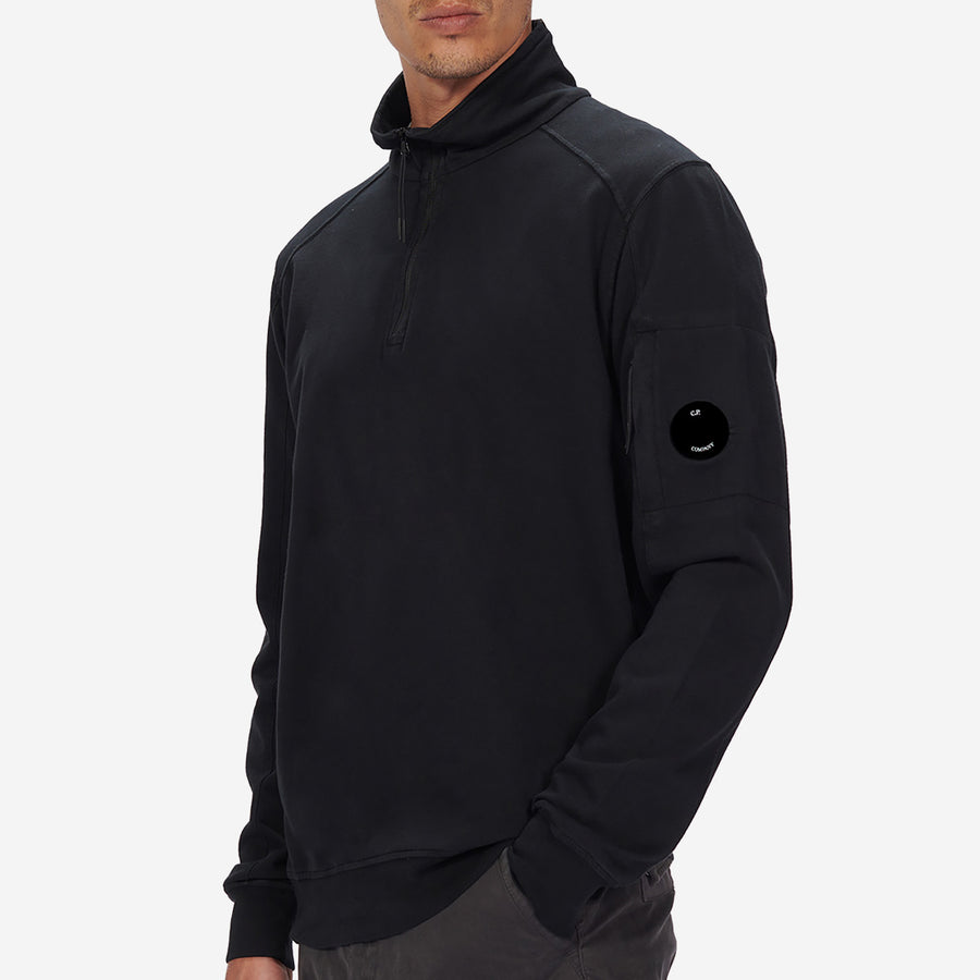 Cp Company 16cm Light Fleece Lens Quarter Zip in Black
