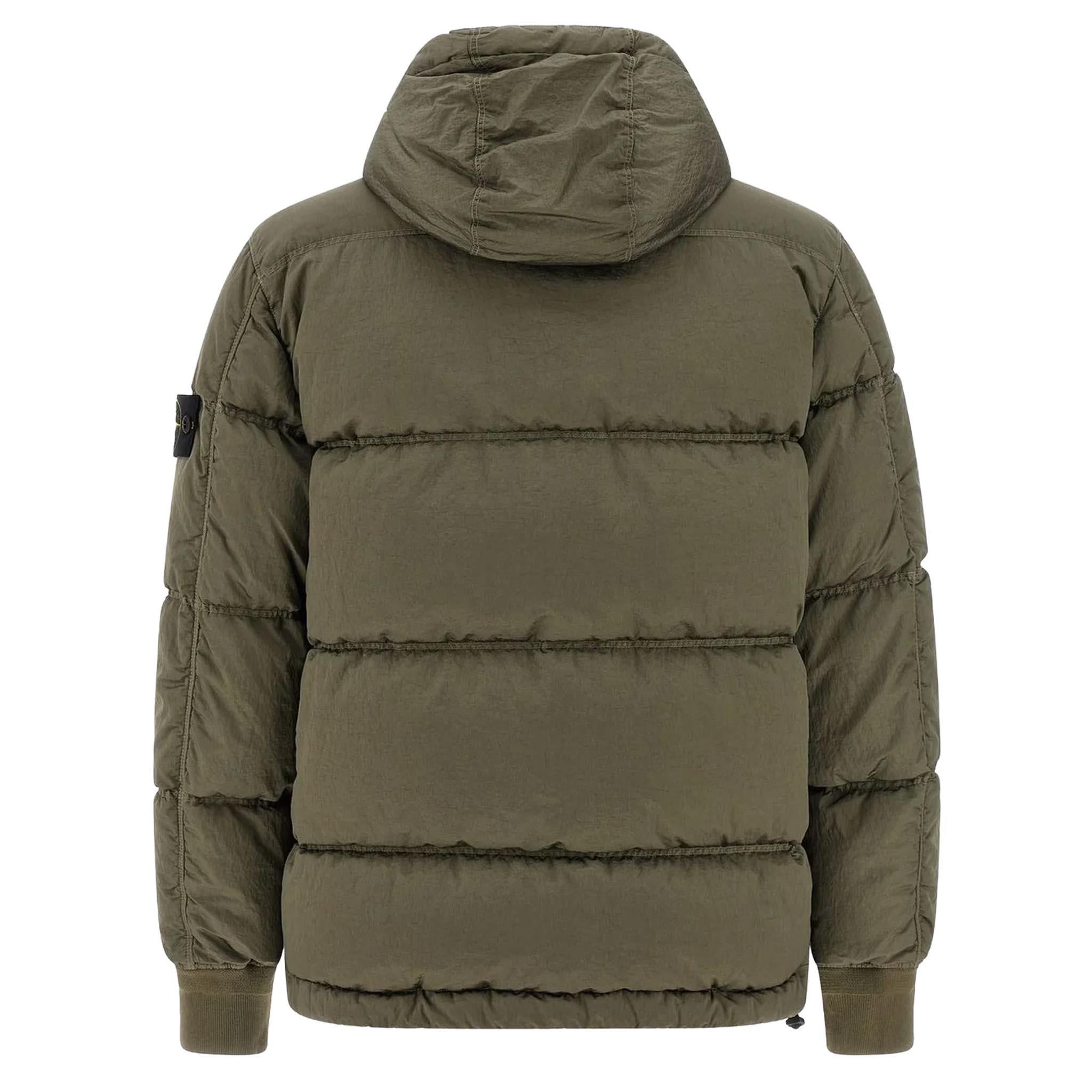 Stone Island Nylon Metal Down Jacket In Khaki