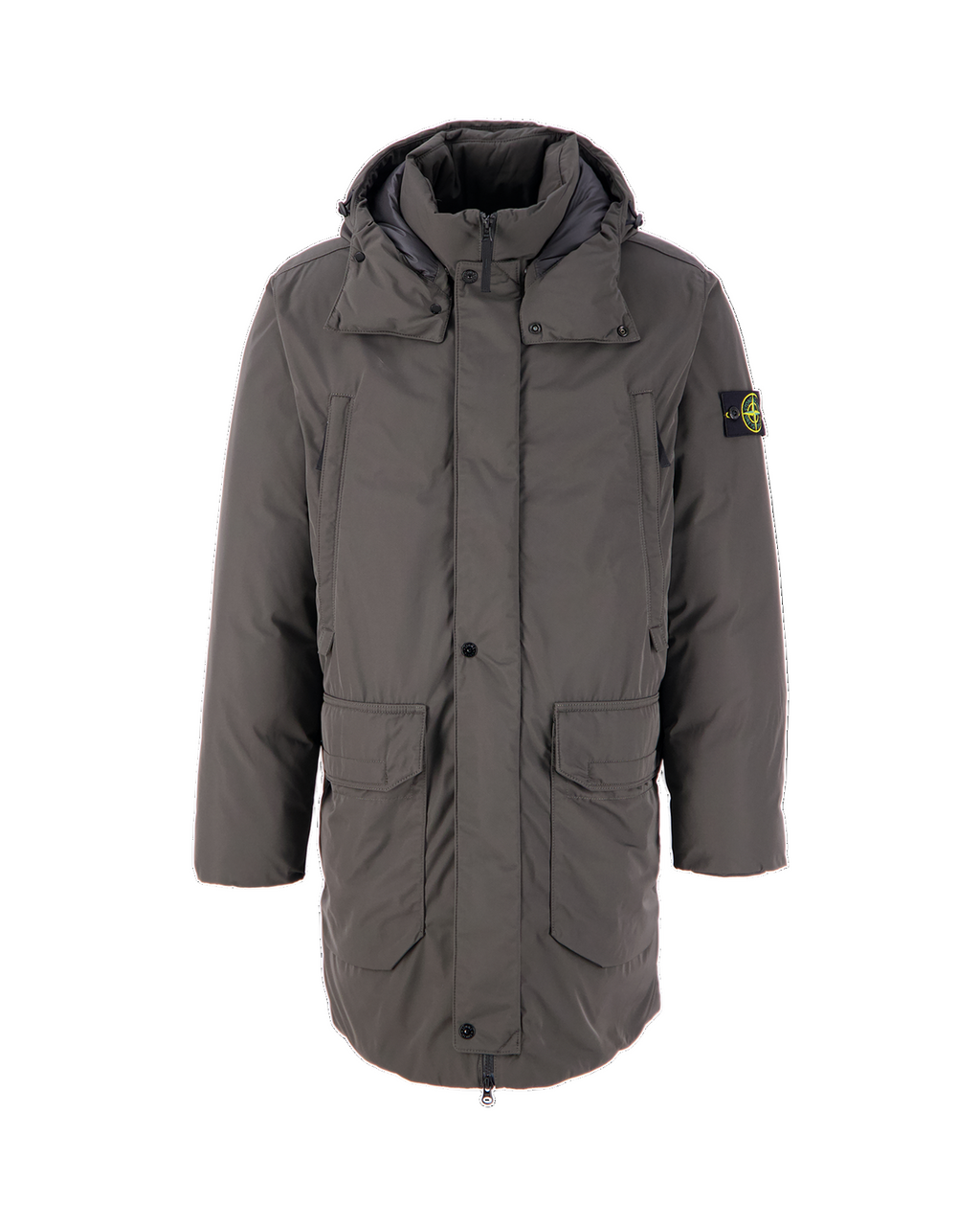 Stone Island Micro Twill Down Jacket In Charcoal