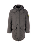 Stone Island Micro Twill Down Jacket In Charcoal