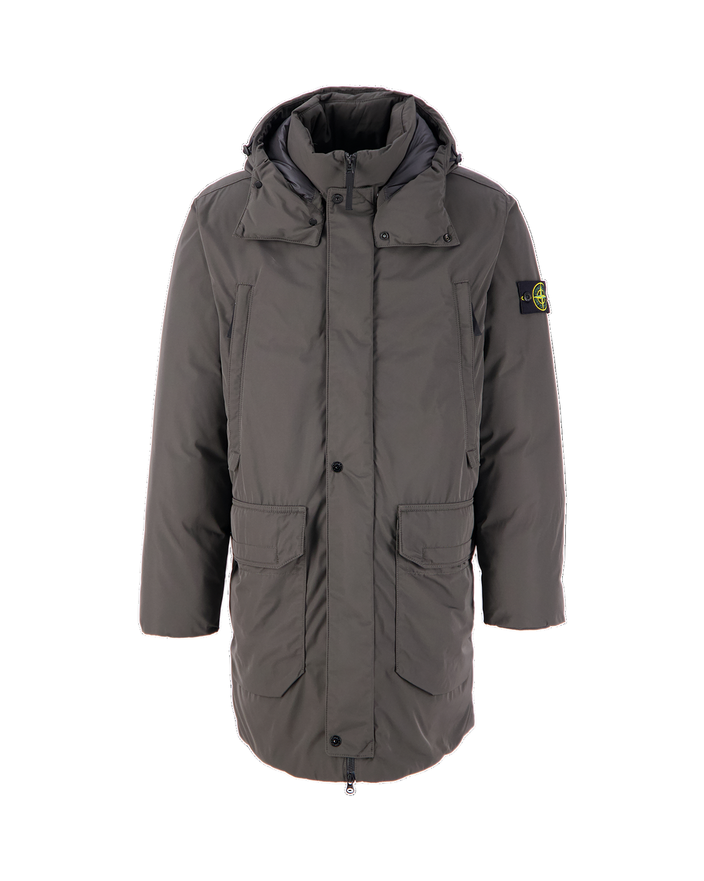Stone Island Micro Twill Down Jacket In Charcoal