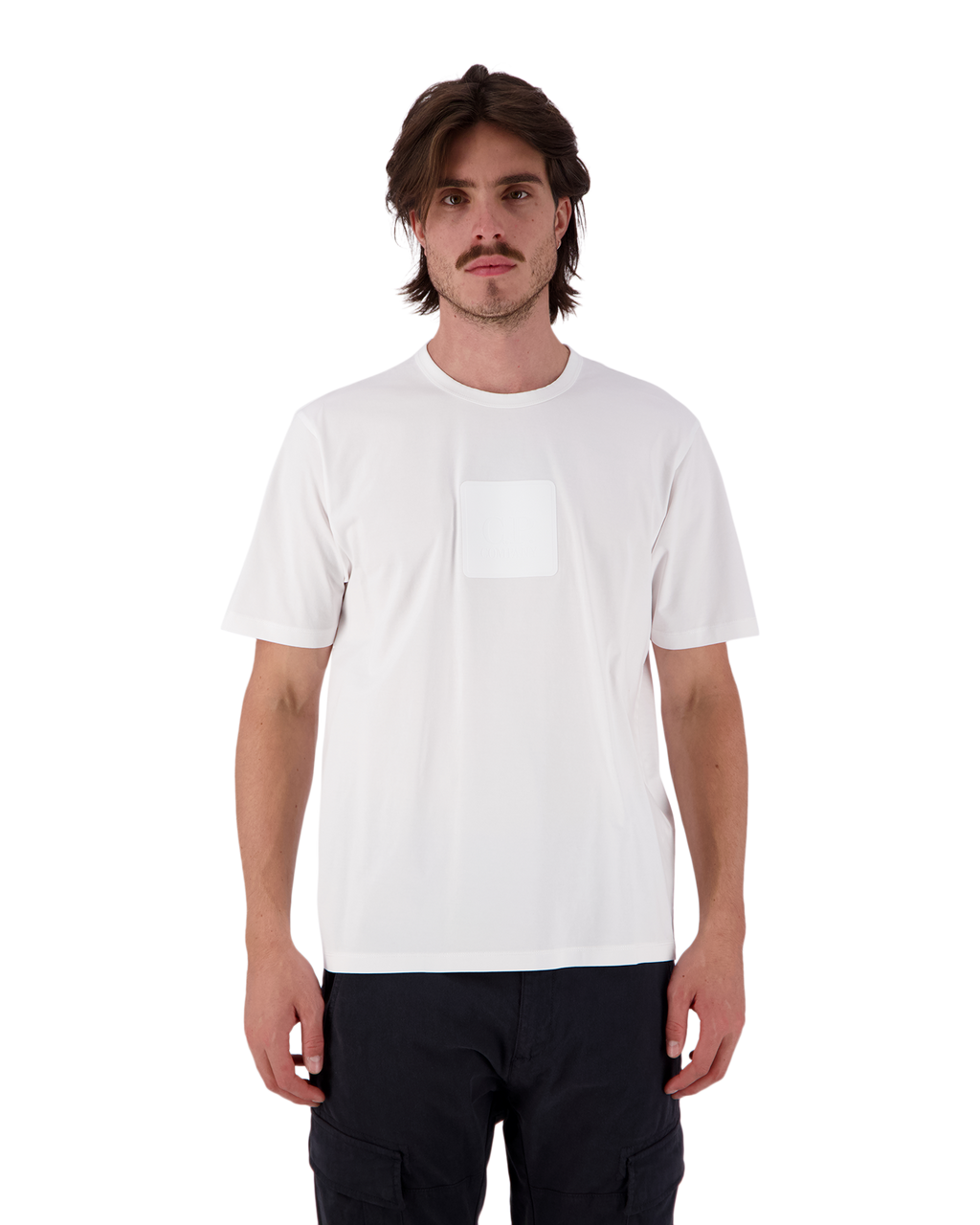 Cp Company 037A Metropolis Rubber Logo T-Shirt In White