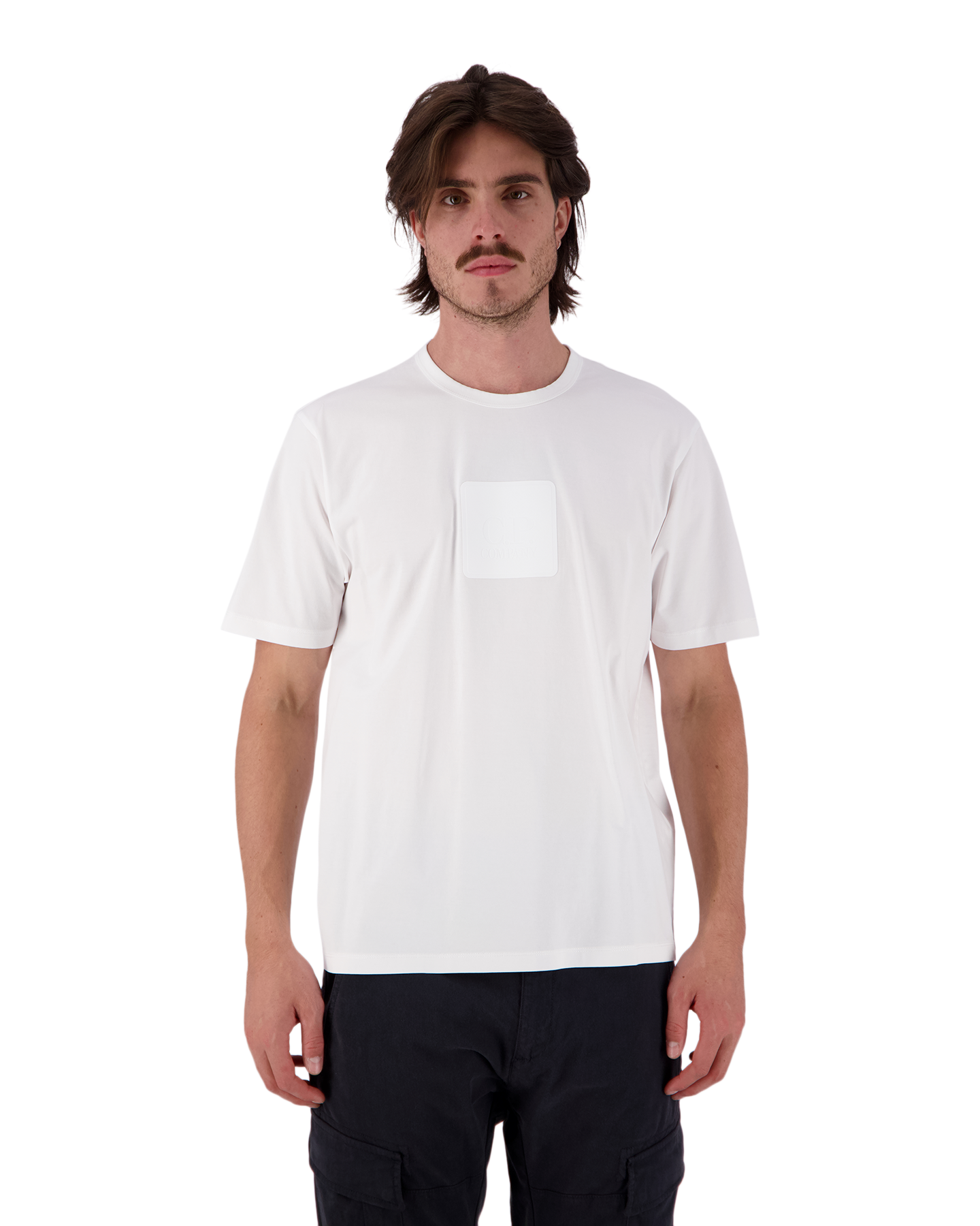 Cp Company 037A Metropolis Rubber Logo T-Shirt In White