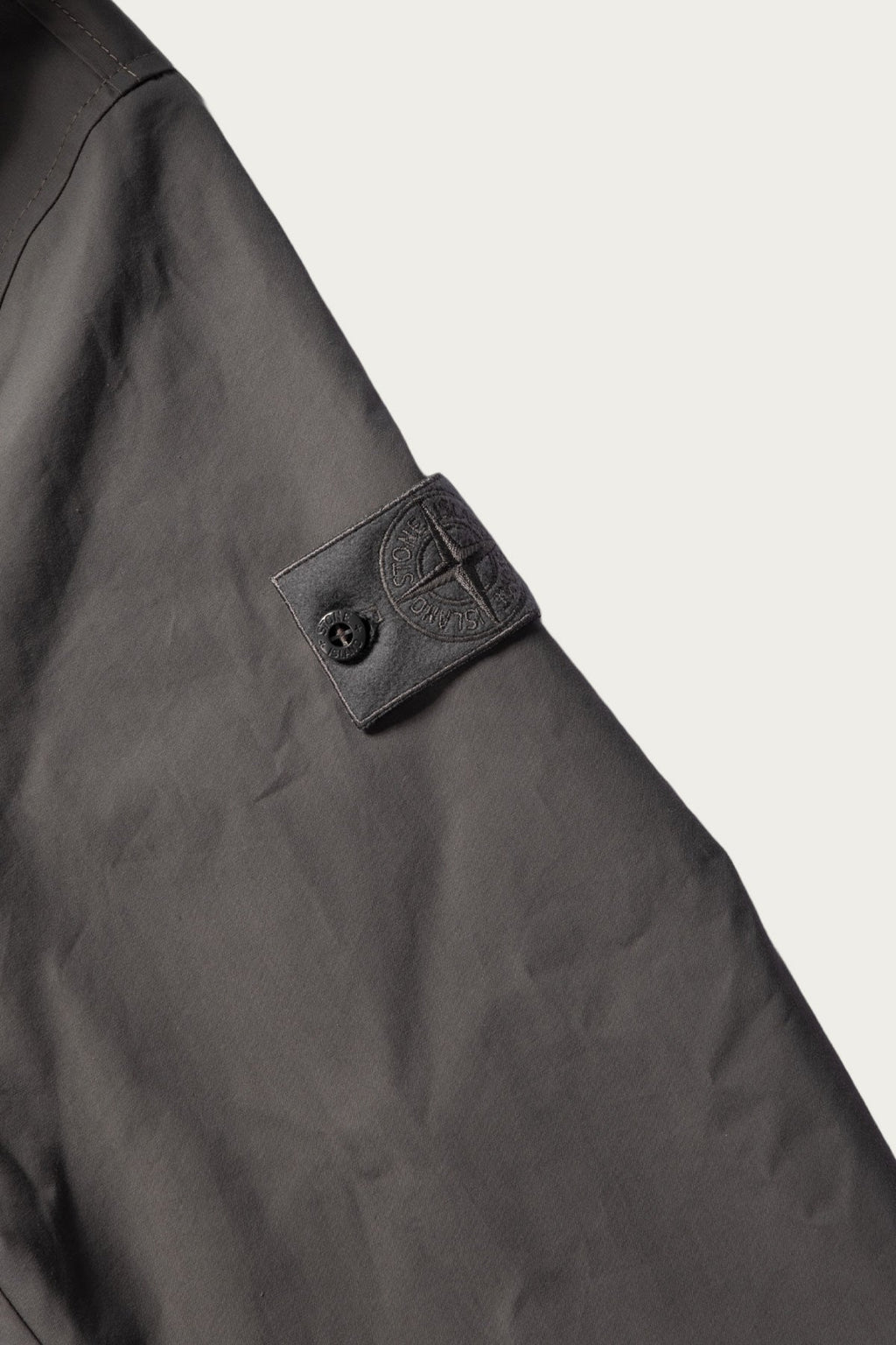 Stone Island Long Hooded Parka With Sheepskin Hood In Grey