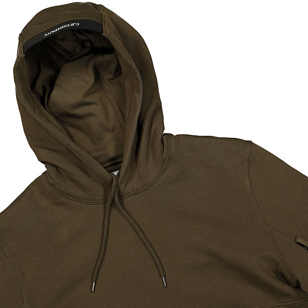 Cp Company 16cm Diagonal Raised Lens Overhead Hoodie In Ivy Green