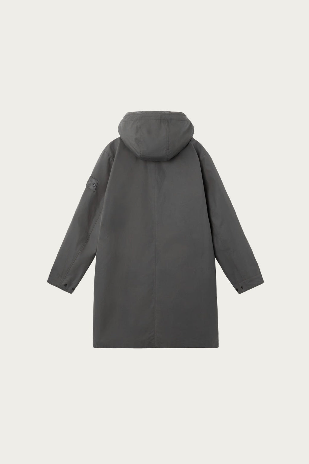 Stone Island Long Hooded Parka With Sheepskin Hood In Grey