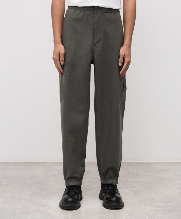 Stone Island Ghost Wool Blend Joggers In Grey