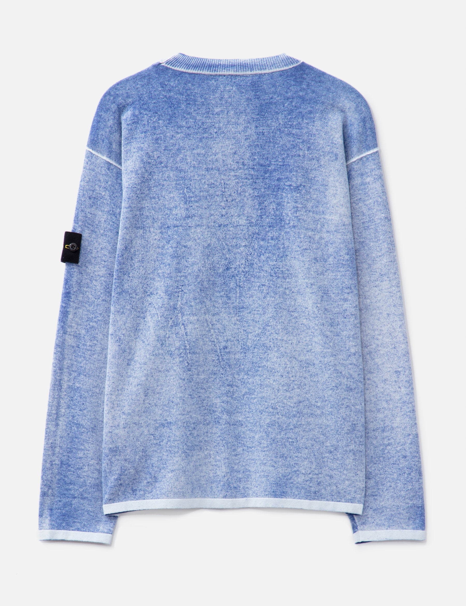 Stone Island Reversible Cotton Knit In Blue
