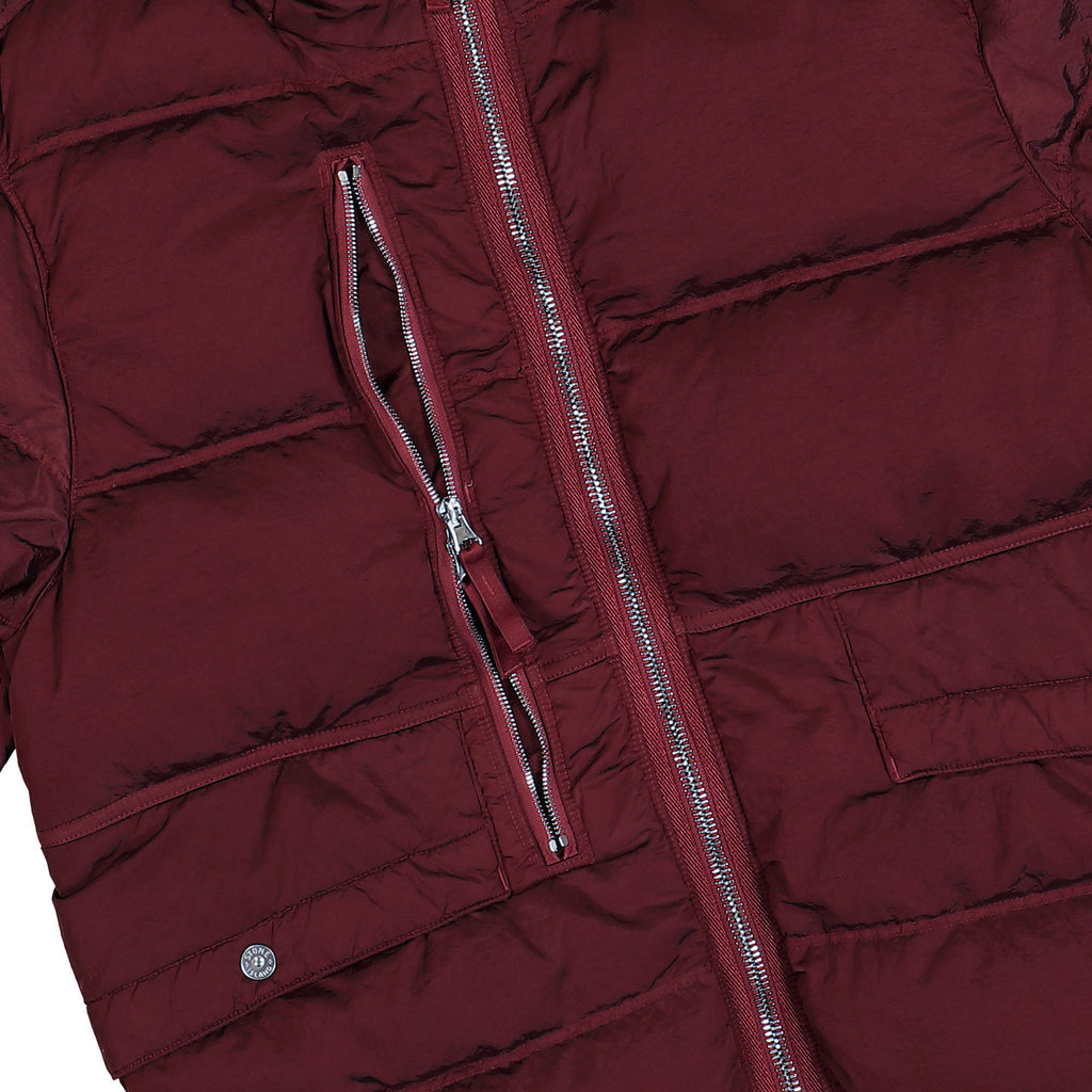 Stone Island Nylon Metal Down Jacket In Burgundy