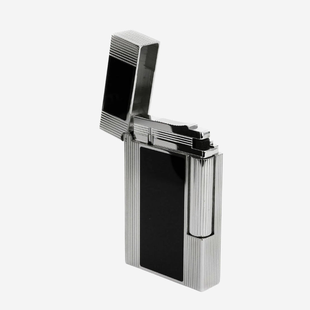 S.T. Dupont Line 2 Windsor Palladium & Black Lacquer Lighter 016380