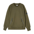 Cp Company Diagonal Raised Zip Pocket Lens Sweatshirt In Ivy Green
