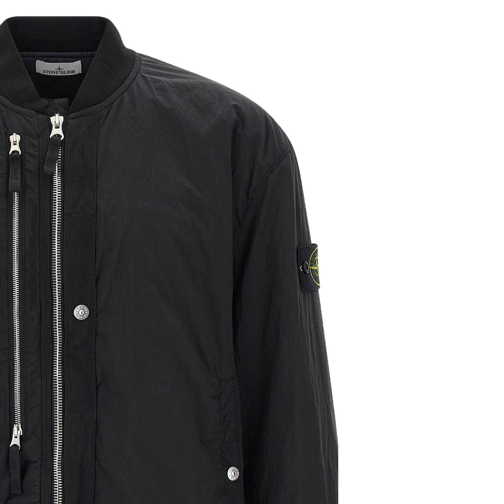 [Stone Island] Nylon Metal Bomber Jacket in Black