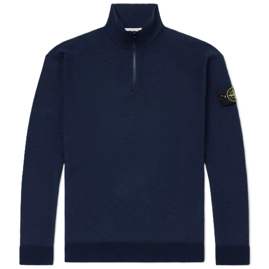 Stone Island Plush Stitch Cotton Nylon Quarter Zip