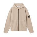 Stone Island Plush Stitch Cotton Nylon Zipped Hooded Knit