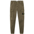 [Stone Island] Regular Tapered "Old" Effect Cargo Trousers with Elasticated Cuffs in Military Green