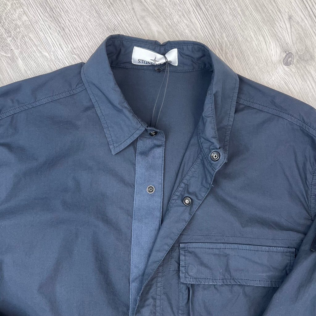 Stone Island 'Paracadute' Zip Overshirt - Navy
